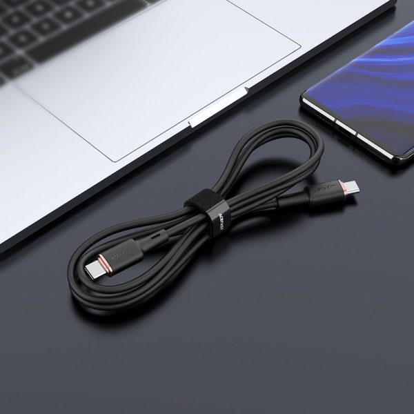 Kabelis USB-C 60W 20V 3A 1,2M balts kabelis