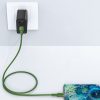 Kabelis USB-C 60W 20V 3A 1,2M zaļā olīva
