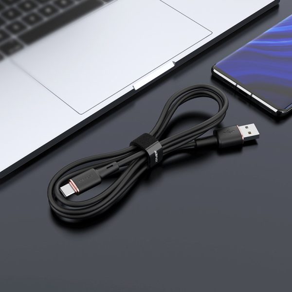 USB kabeļa kabelis - USB -C 3A 1,2m melns