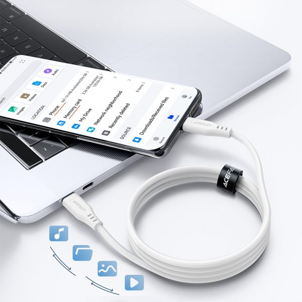 Kabelis Kabelis USB-C 60W 20V 3A 1,2M baltais tālrunis