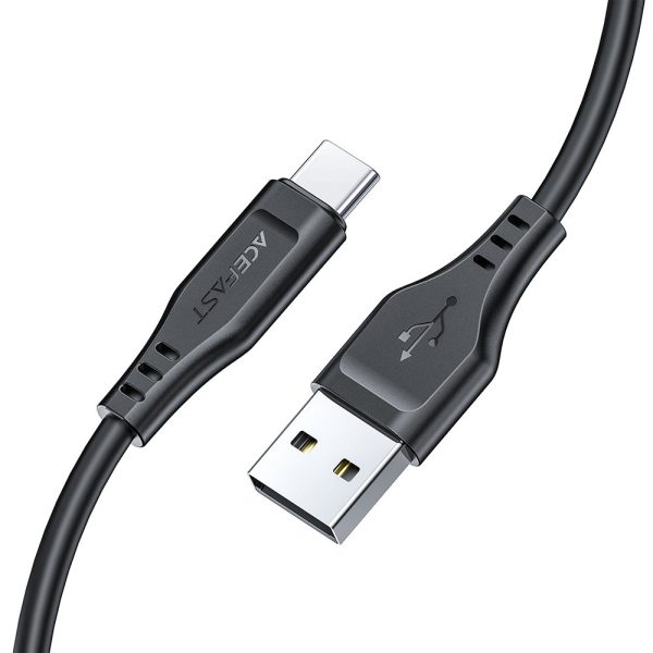 Kabelis Kabelis USB tālrunim - USB -C 3A 1,2m melns
