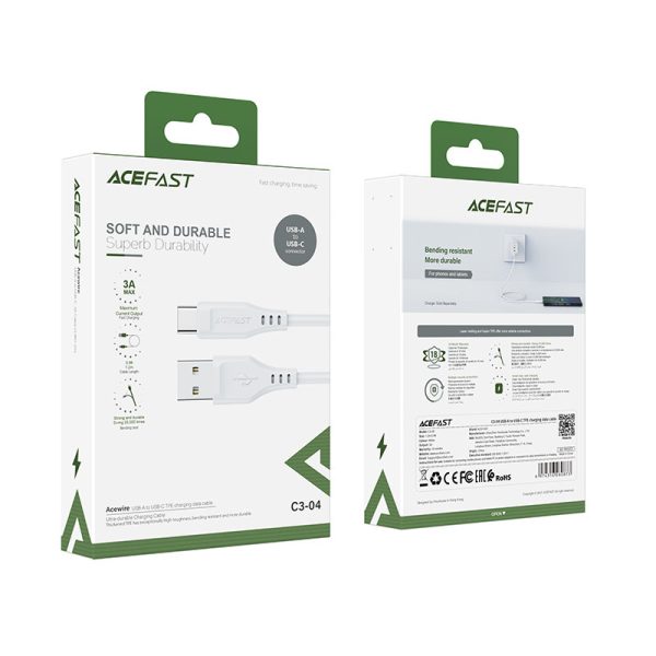 Kabelis Kabelis USB tālrunim - USB -C 3A 1,2m balts