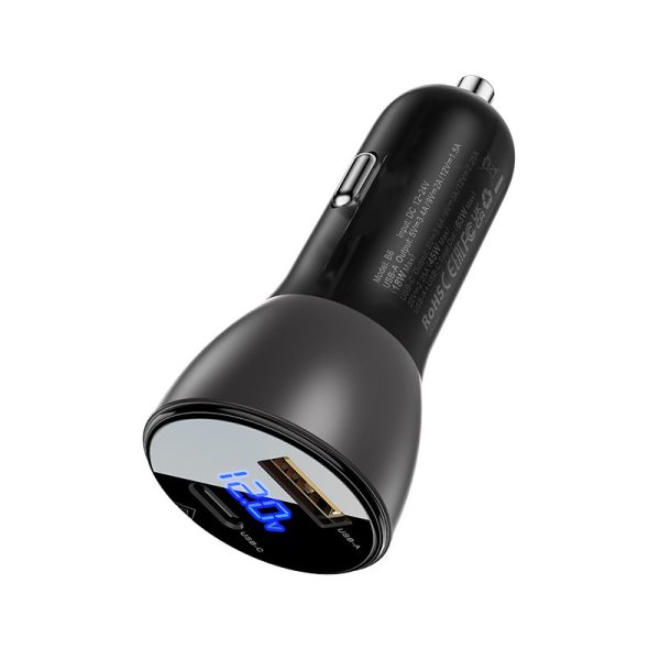 Automašīnu lādētājs 63W 12V USB-C USBP Black SFCP