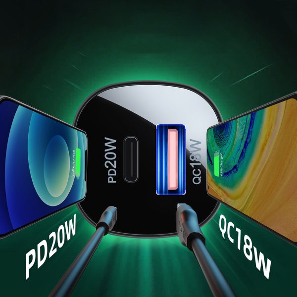 38W USB-C USB barošanas piegāde QC 3.0 automašīnas lādētājs