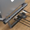 8in1 klēpjdatoru bāze + daudzfunkcionālais centrmezgls USB-C TF SD HDMI 4K RJ45 100W pelēks