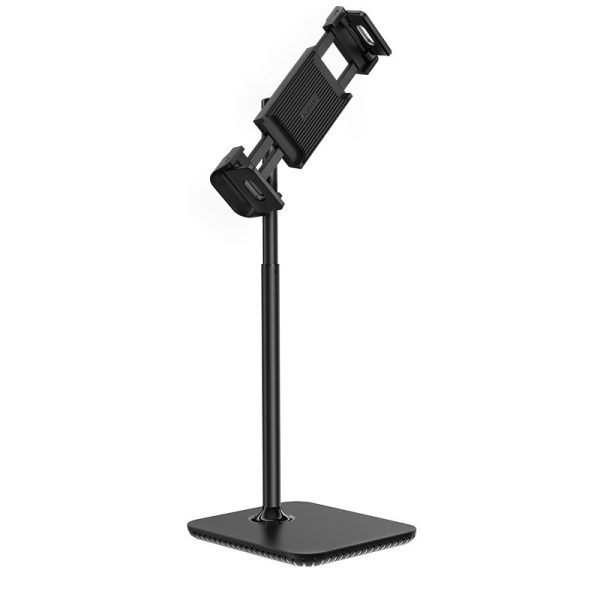 Teleskopiskā galda bagāžnieka tālruņa turētājs un planšetdators 135-230 mm plats melns