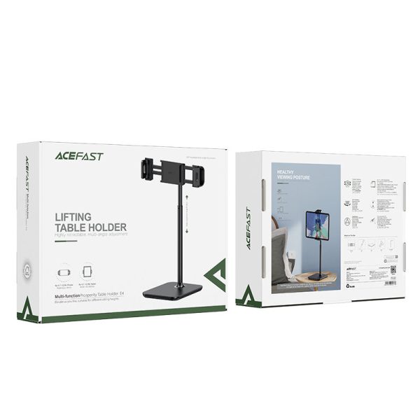 Teleskopiskā galda bagāžnieka tālruņa turētājs un planšetdators 135-230 mm plats melns
