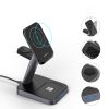 3in1 qi 15W lādētājs ar magnētisku rokturi iPhone Apple Watch un AirPods Black