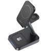 3in1 qi 15W lādētājs ar magnētisku rokturi iPhone Apple Watch un AirPods Black