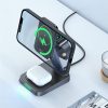 3in1 qi 15W lādētājs ar magnētisku rokturi iPhone Apple Watch un AirPods Black