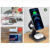 3in1 qi 15W lādētājs ar magnētisku rokturi iPhone Apple Watch un AirPods Black