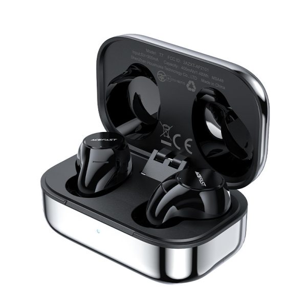 Spēļu bezvadu austiņas TWS Bluetooth 5.2 ūdensnecaurlaidīgs IPX4 sudrabs