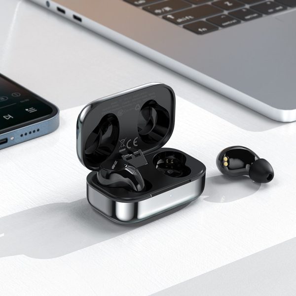 Spēļu bezvadu austiņas TWS Bluetooth 5.2 ūdensnecaurlaidīgs IPX4 sudrabs