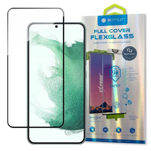 Stikla folijas rūdīts stikls ar Samsung Galaxy S22+ caurspīdīgu rāmi