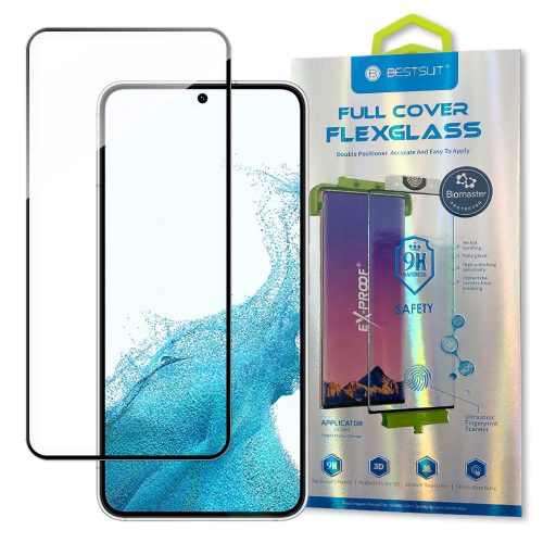 Stikla folijas rūdīts stikls ar Samsung Galaxy S22 caurspīdīgu rāmi