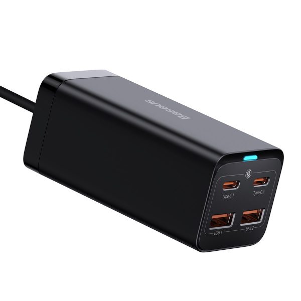 Ātra universālā GAN 2X USB-C 2X USB 100W QC 4.0+ AFC Black