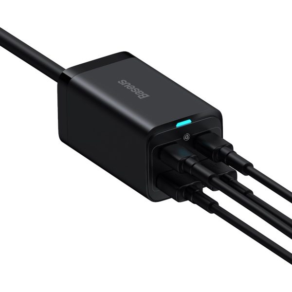 Ātra universālā GAN 2X USB-C 2X USB 100W QC 4.0+ AFC Black