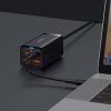 Ātra universālā GAN 2X USB-C 2X USB 100W QC 4.0+ AFC Black
