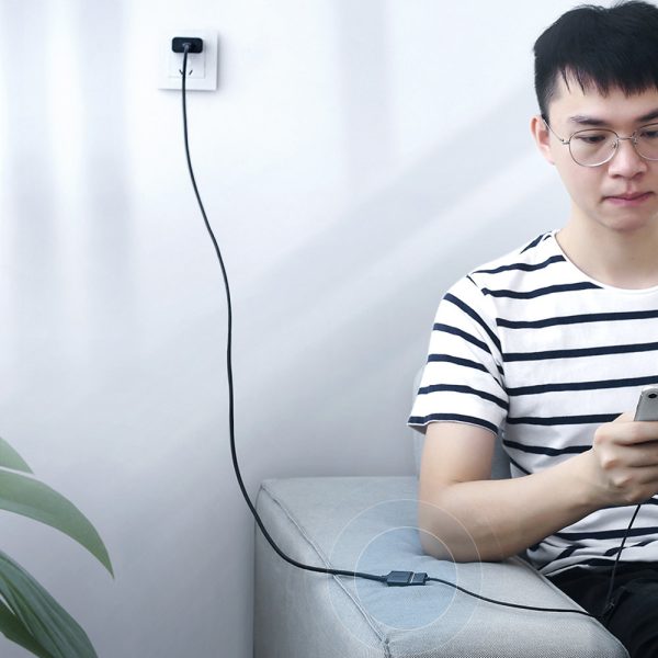 Adapteris USB kabeļa kabelim 2,0 50 cm melnajam kabelim