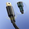 USB kabeļa kabelis -mini USB 5 -PIN GOLLE -PLATED 0,5 m melns