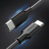 Kabelis USB-C kabelis uzlādēšanai un datu pārsūtīšanai 3A 0,5 m melnā krāsā