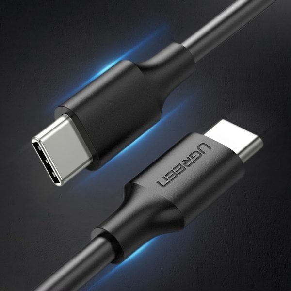 Kabelis USB-C kabelis uzlādēšanai un datu pārsūtīšanai 3A 0,5 m melnā krāsā