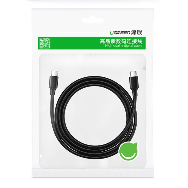 Kabelis USB-C kabelis uzlādēšanai un datu pārsūtīšanai 3A 1,5 m melnā krāsā