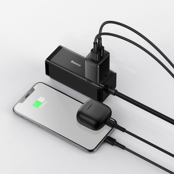 Kompaktais 2x USB 10.5W lādētājs melnais lādētājs