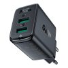 GAN 2X USB 18W QC 3.0 AFC FCP melnais lādētājs