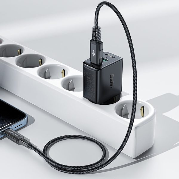 GAN 2X USB 18W QC 3.0 AFC FCP melnais lādētājs