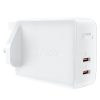 Angļu A32 GAN tīkla lādētājs Divi USB-C PD 50W UK spraudnis