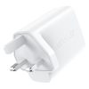 Angļu A32 GAN tīkla lādētājs Divi USB-C PD 50W UK spraudnis