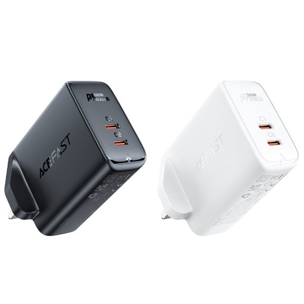Angļu A32 GAN tīkla lādētājs Divi USB-C PD 50W UK spraudnis