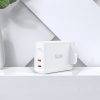 Angļu A32 GAN tīkla lādētājs Divi USB-C PD 50W UK spraudnis