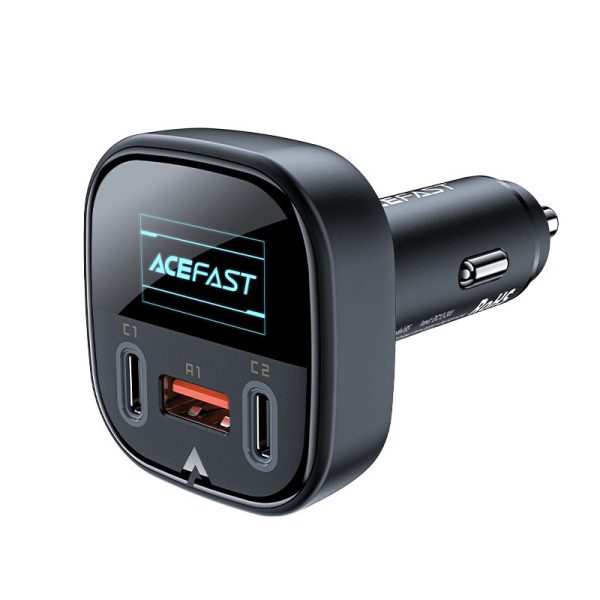 Automašīnu lādētājs ar 2x USB-C 1X USB 101W Power Piegādes QC 4.0 displejs