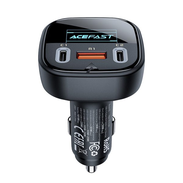 Automašīnu lādētājs ar 2x USB-C 1X USB 101W Power Piegādes QC 4.0 displejs