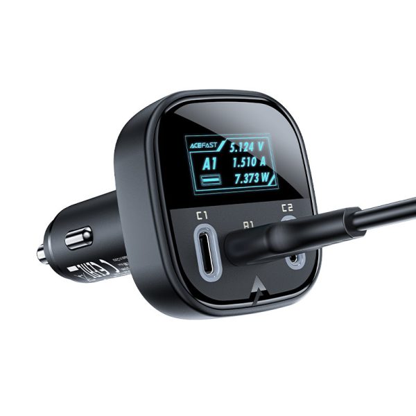 Automašīnu lādētājs ar 2x USB-C 1X USB 101W Power Piegādes QC 4.0 displejs