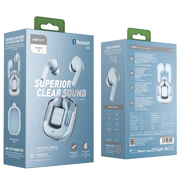 TWS Bluetooth bezvadu austiņas Bluetooth gaiši zila