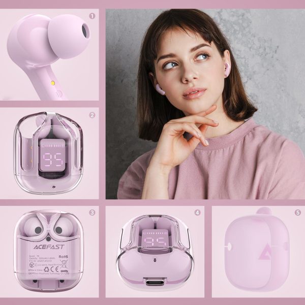 Dimulējot bezvadu austiņas TWS Bluetooth Pink