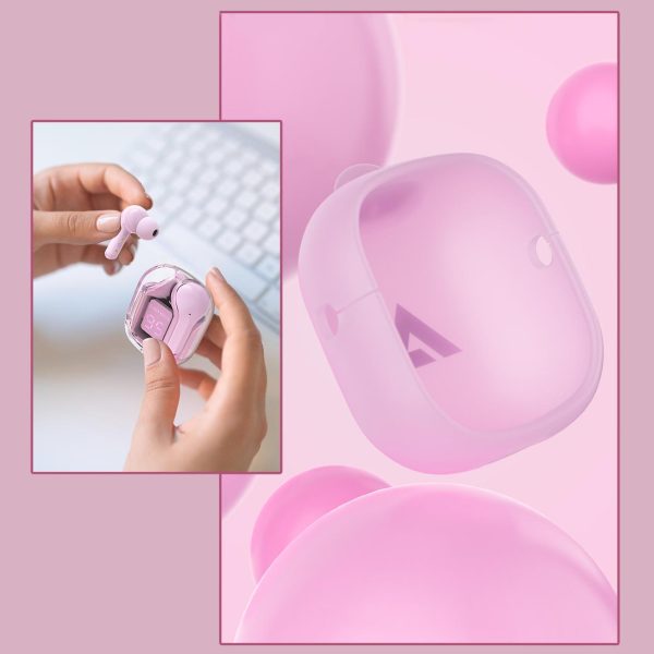 Dimulējot bezvadu austiņas TWS Bluetooth Pink