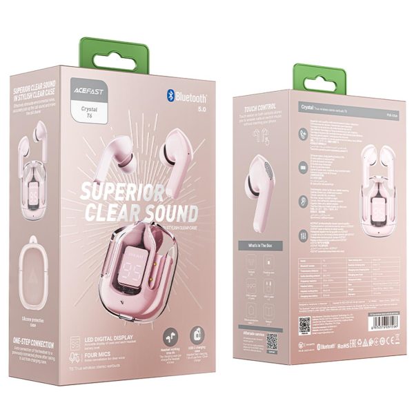 Dimulējot bezvadu austiņas TWS Bluetooth Pink