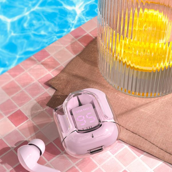 Dimulējot bezvadu austiņas TWS Bluetooth Pink