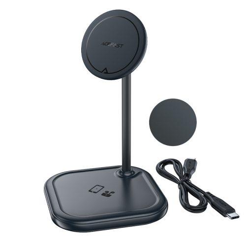 2in1 qi 15W bezvadu lādētājs un stends iPhone un Apple AirPods E6 Black