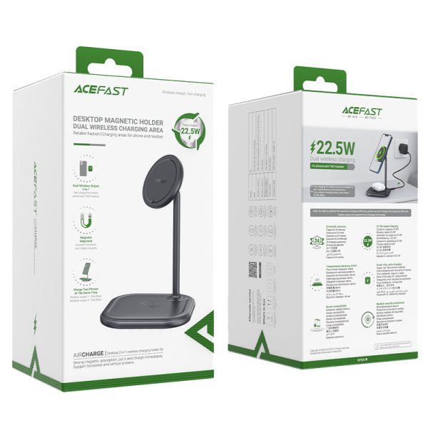 2in1 qi 15W bezvadu lādētājs un stends iPhone un Apple AirPods E6 Black
