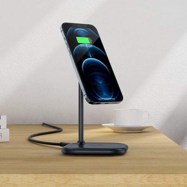 2in1 qi 15W bezvadu lādētājs un stends iPhone un Apple AirPods E6 Black