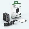 Ātrs GaN 3X USB-C 1X USB-A GAN lādētājs + USB-C 100W 2M USB-C leņķiskais kabelis 2m melns