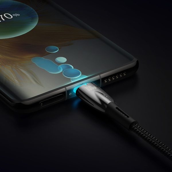 Kabelis Ātra lādēšana Kabeļa mirdzuma sērija USB-C 480MB/S PD 100W 2M Black