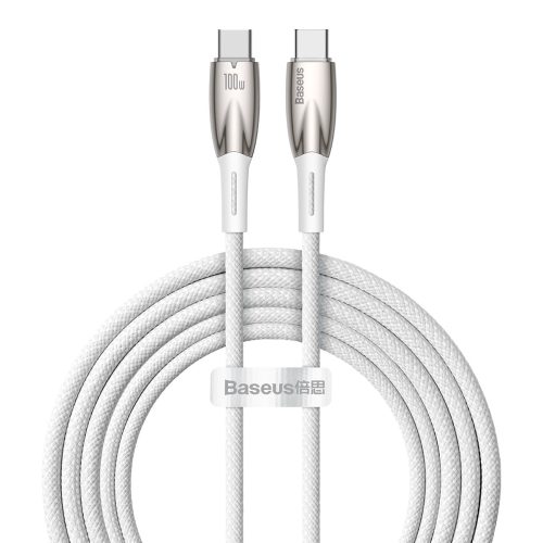 Kabelis Kabelis ātrai uzlādēšanai Glimmer Series USB-C 480MB/S PD 100W 2m balts