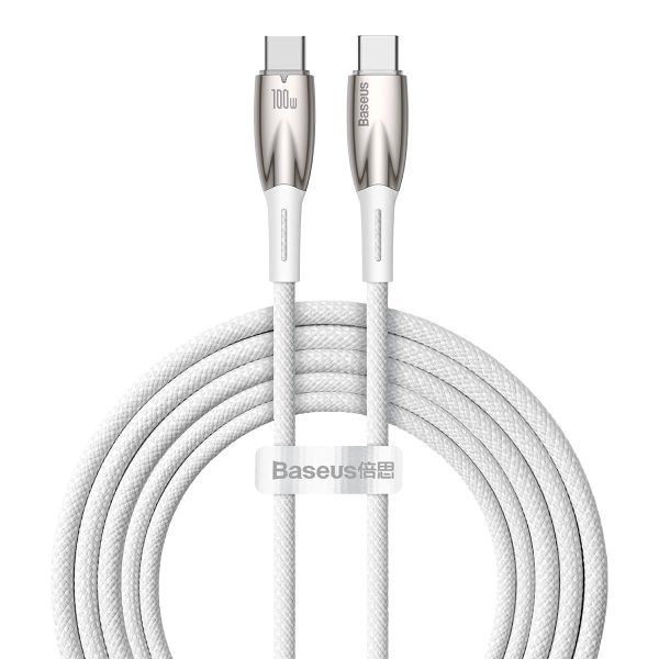 Kabelis Kabelis ātrai uzlādēšanai Glimmer Series USB-C 480MB/S PD 100W 2m balts