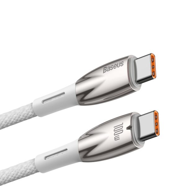 Kabelis Kabelis ātrai uzlādēšanai Glimmer Series USB-C 480MB/S PD 100W 2m balts